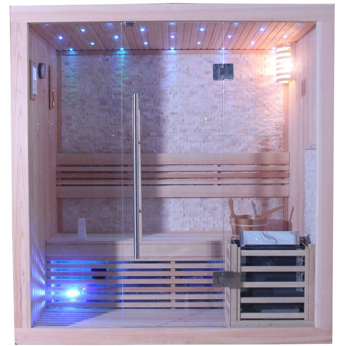 Sunray Sauna "Westlake" 3 Person Luxury Indoor Traditional Sauna with Heater