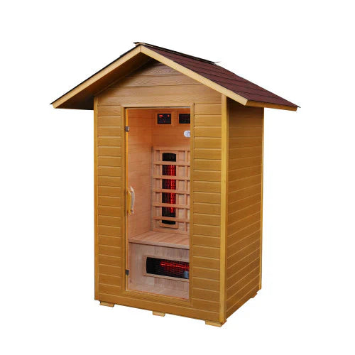 Sunray Sauna "Burlington" 2-Person Outdoor Infrared Sauna with Shingled Roof