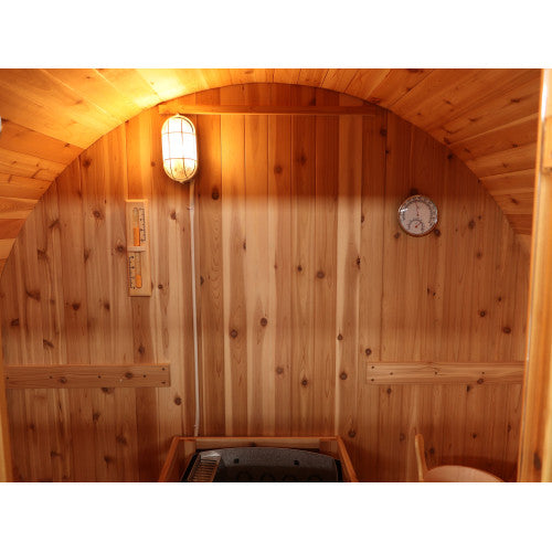 Sunray Sauna "Aurora" 2-4 Person Indoor / Outdoor Traditional Barrel Sauna with Heater