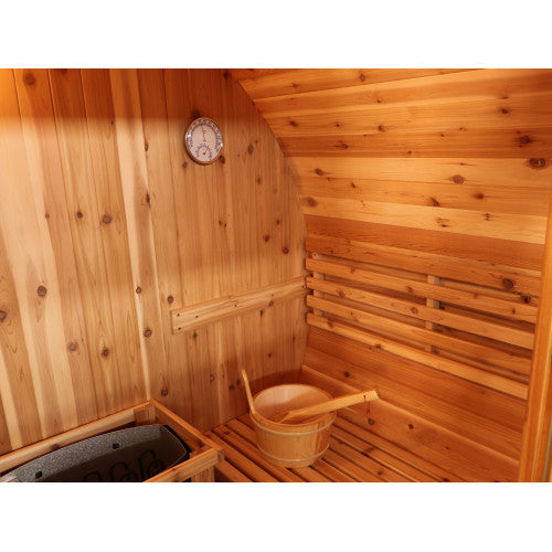 Sunray Sauna "Solace" 2-Person Indoor / Outdoor Traditional Barrel Sauna with Heater