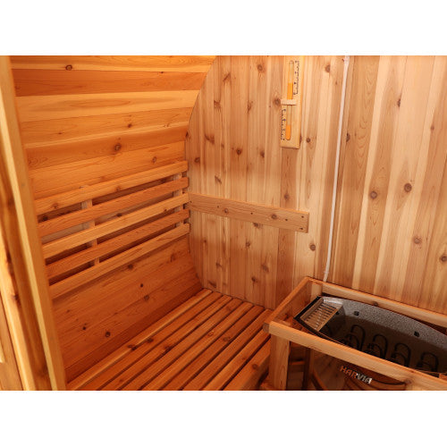 Sunray Sauna "Solace" 2-Person Indoor / Outdoor Traditional Barrel Sauna with Heater