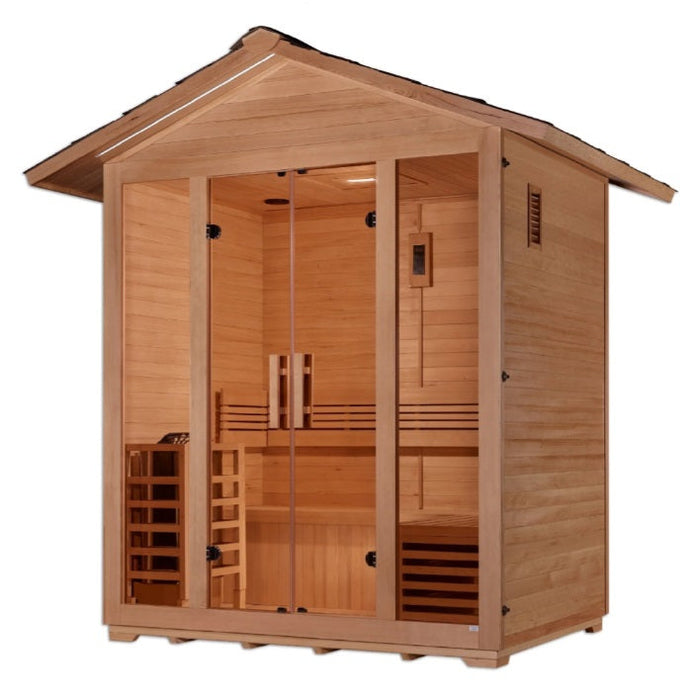 Golden Designs "Vorarlberg" 5-Person Traditional Outdoor Sauna - Canadian Hemlock  (GDI-8105-01)