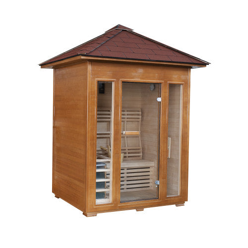 Sunray Sauna "Waverly" 3-Person Outdoor Traditional Sauna with Windows