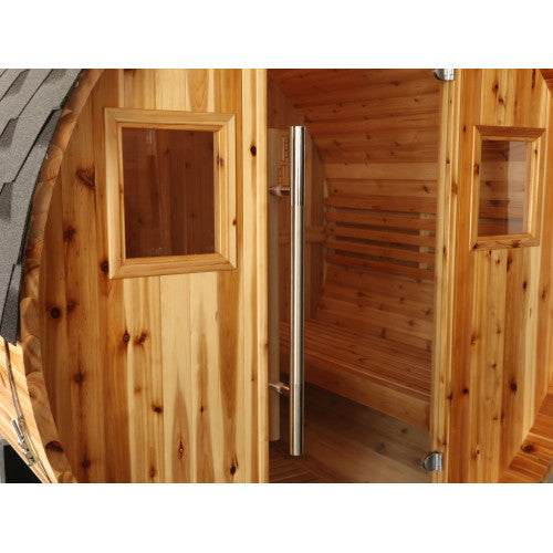 Sunray Sauna "Aurora" 2-4 Person Indoor / Outdoor Traditional Barrel Sauna with Heater