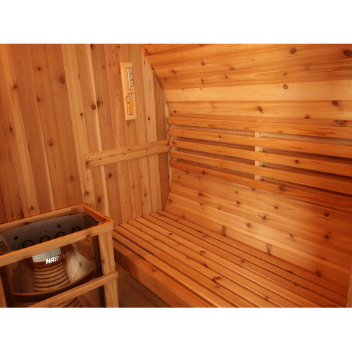 Sunray Sauna "Aurora" 2-4 Person Indoor / Outdoor Traditional Barrel Sauna with Heater