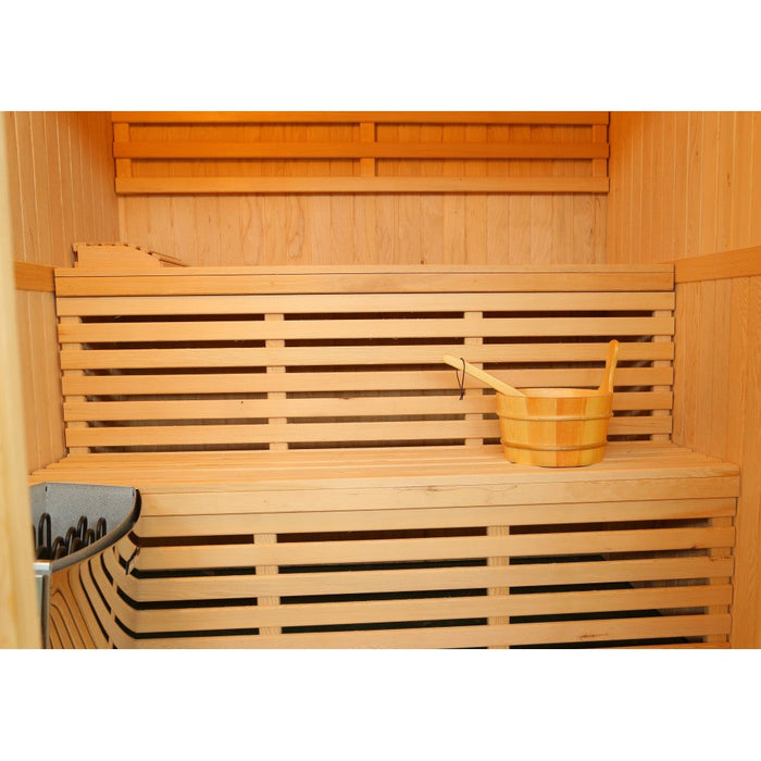 Sunray Sauna "Tiburon" 4-Person Indoor Traditional Sauna with Heater and Double Bench