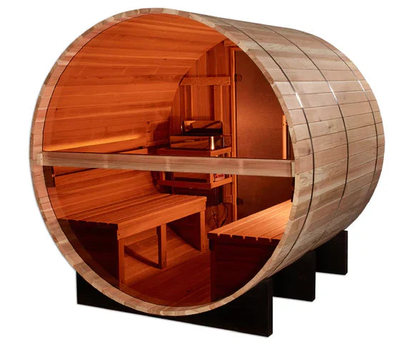 Golden Designs "Zurich" 4-Person Outdoor Barrel Traditional Sauna (GDI-B024-01)