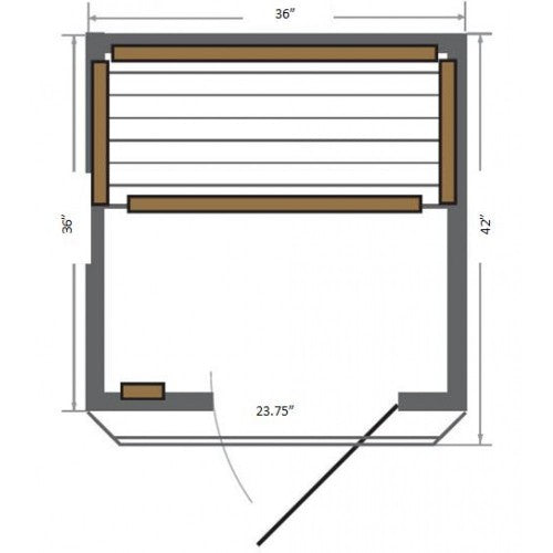 Sunray Sauna "Sedona" 1-2 Person Indoor Infrared Sauna - Red Cedar