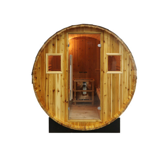 Sunray Sauna "Galley" 4-Person Indoor / Outdoor Traditional Barrel Sauna with Heater