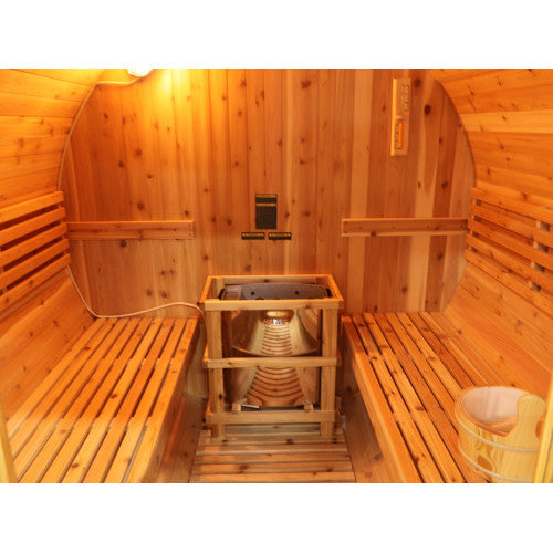 Sunray Sauna "Galley" 4-Person Indoor / Outdoor Traditional Barrel Sauna with Heater