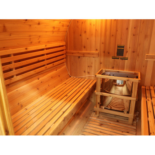 Sunray Sauna "Galley" 4-Person Indoor / Outdoor Traditional Barrel Sauna with Heater