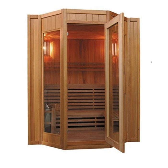 Sunray Sauna "Tiburon" 4-Person Indoor Traditional Sauna with Heater and Double Bench