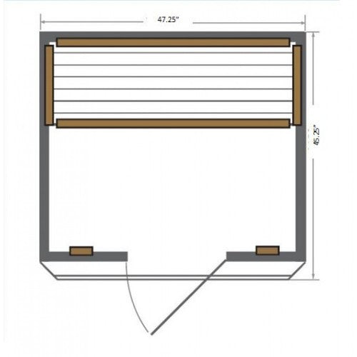 Sunray Sauna "Cordova" 2-Person Indoor Infrared Sauna - Red Cedar with Carbon Heaters and Vertical Heater Panels