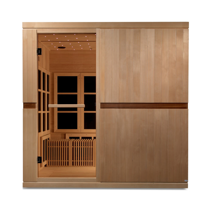 Golden Designs 2025 Model - "Catalonia" 8-Person PureTech™ Near Zero EMF FAR Infrared Indoor Sauna - Canadian Hemlock (GDI-6880-02)