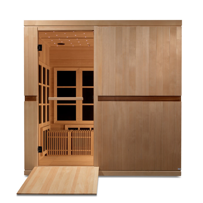 Golden Designs 2025 Model - "Catalonia" 8-Person PureTech™ Near Zero EMF FAR Infrared Indoor Sauna - Canadian Hemlock (GDI-6880-02)