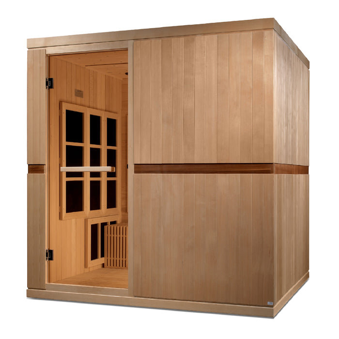 Golden Designs 2025 Model - "Catalonia" 8-Person PureTech™ Near Zero EMF FAR Infrared Indoor Sauna - Canadian Hemlock (GDI-6880-02)