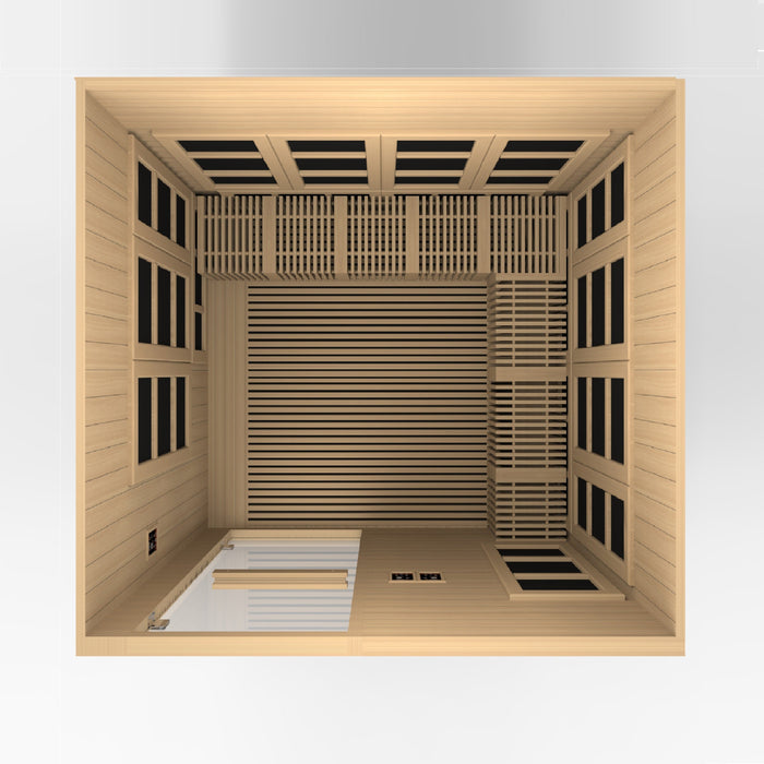 Golden Designs 2025 Model - "Catalonia" 8-Person PureTech™ Near Zero EMF FAR Infrared Indoor Sauna - Canadian Hemlock (GDI-6880-02)