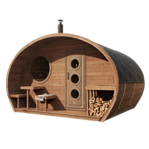 SaunaLife Garden-Series G11 2-Room Outdoor Traditional Sauna - Up to 8 Persons