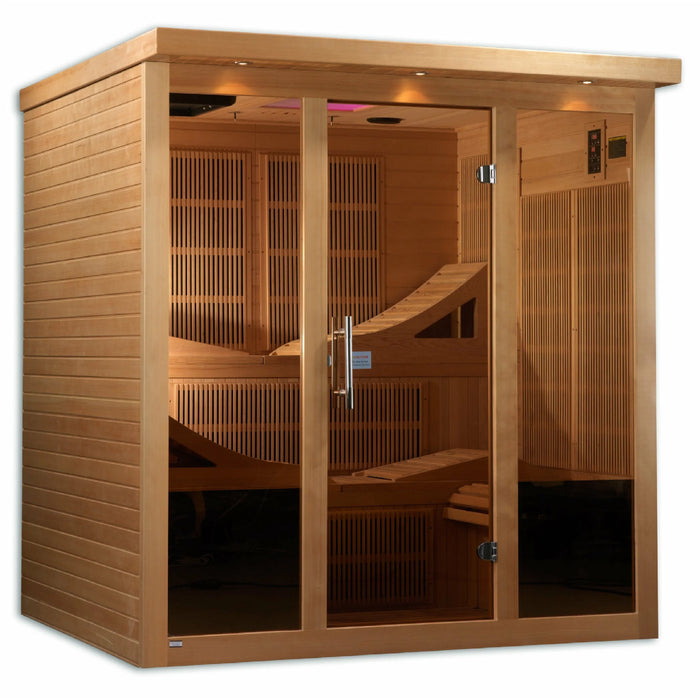 Golden Designs "Monaco" 6-person PureTech™ Near Zero EMF FAR Infrared Sauna - Canadian Hemlock (GDI-6996-01)