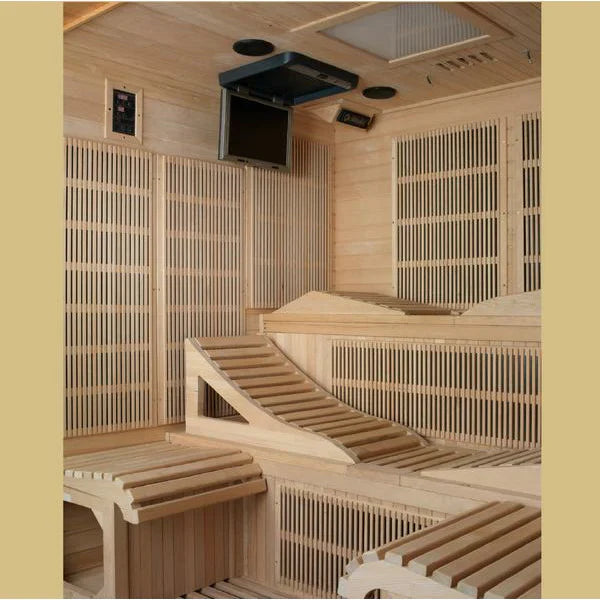 Golden Designs "Monaco" 6-person PureTech™ Near Zero EMF FAR Infrared Sauna - Canadian Hemlock (GDI-6996-01)