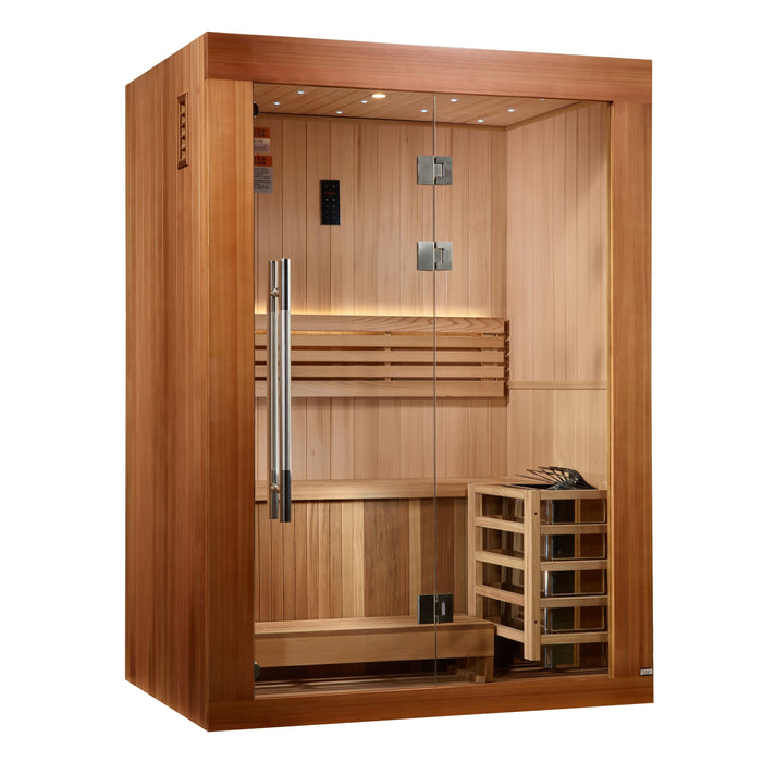 Golden Designs 2025 Model - "Sundsvall Edition" 2-Person Traditional Steam Indoor/Outdoor Sauna (GDI-7289-02)