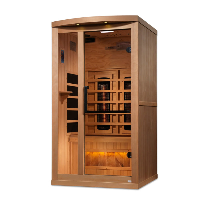 Golden Designs "Reserve Edition" 2-Person Full Spectrum PureTech™ Near Zero EMF FAR Infrared Sauna with Himalayan Salt Bar (GDI-8010-02)