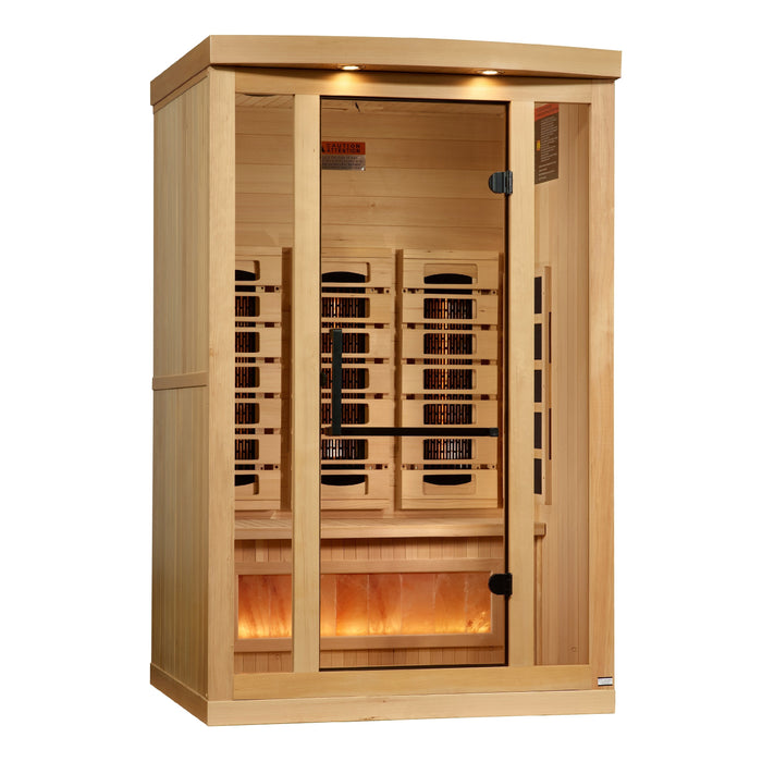 Golden Designs 2025 Model - "Reserve Edition" 2-Person Near Zero EMF Full Spectrum Infrared Indoor Sauna with Himalayan Salt Bar (GDI-8020-03)