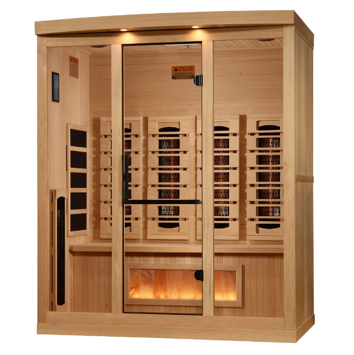 Golden Designs 2025 Model - "Reserve Edition" 4-Person Near Zero EMF FAR Full Spectrum Infrared Indoor Sauna with Himalayan Salt Bar (GDI-8040-03)