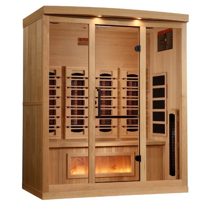 Golden Designs 2025 Model - "Reserve Edition" 4-Person Near Zero EMF FAR Full Spectrum Infrared Indoor Sauna with Himalayan Salt Bar (GDI-8040-03)