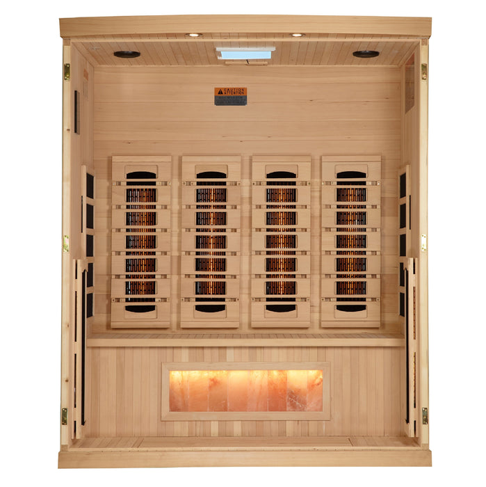 Golden Designs 2025 Model - "Reserve Edition" 4-Person Near Zero EMF FAR Full Spectrum Infrared Indoor Sauna with Himalayan Salt Bar (GDI-8040-03)