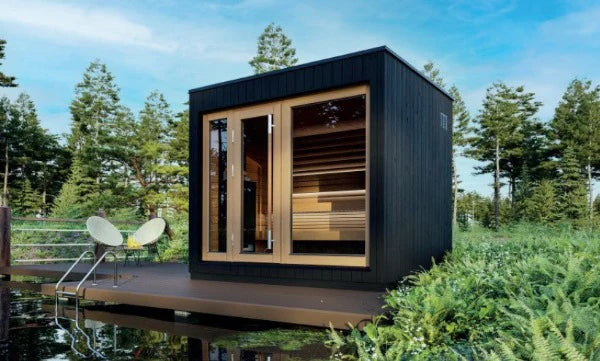 SaunaLife Model G7 | Garden-Series 6-Person Outdoor Traditional Sauna - Pre-Assembled, with Bluetooth Audio