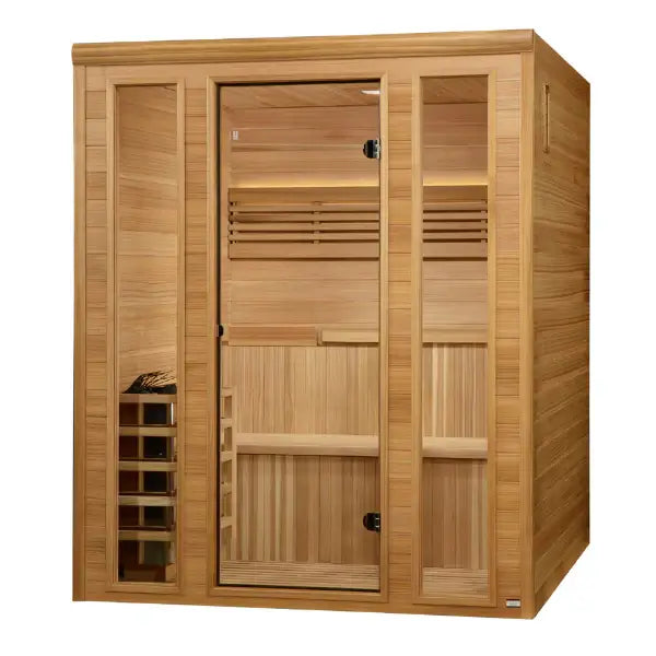 Golden Designs 2025 Model - "Engelberg Edition" 6-Person Traditional Steam Indoor Sauna (GDI-7060-01)