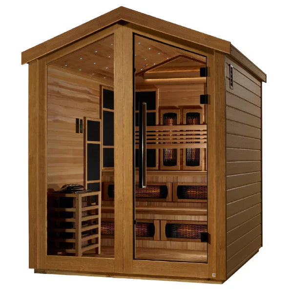 Golden Designs "Kaskinen" 6-Person Outdoor Hybrid Full Spectrum and Traditional Sauna (GDI-8526-01)