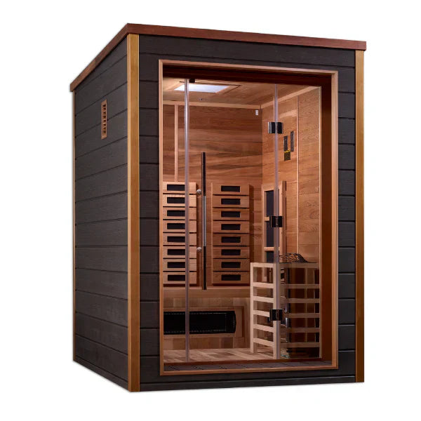 Golden Designs "Nora" 2-Person Outdoor-Indoor PureTech™ Hybrid Full Spectrum Sauna (GDI-8222-01)