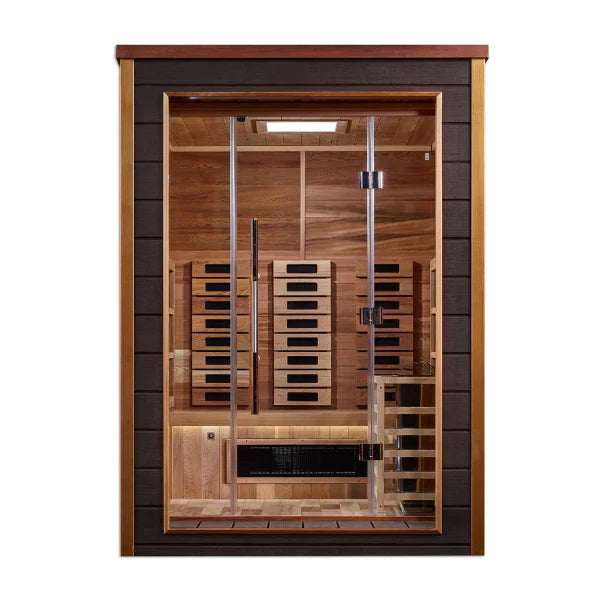 Golden Designs "Nora" 2-Person Outdoor-Indoor PureTech™ Hybrid Full Spectrum Sauna (GDI-8222-01)