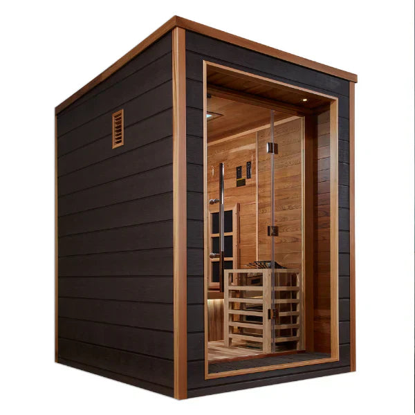 Golden Designs "Nora" 2-Person Outdoor-Indoor PureTech™ Hybrid Full Spectrum Sauna (GDI-8222-01)