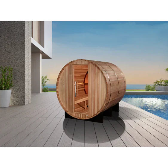 Golden Designs "Zurich" 4-Person Outdoor Barrel Traditional Sauna (GDI-B024-01)