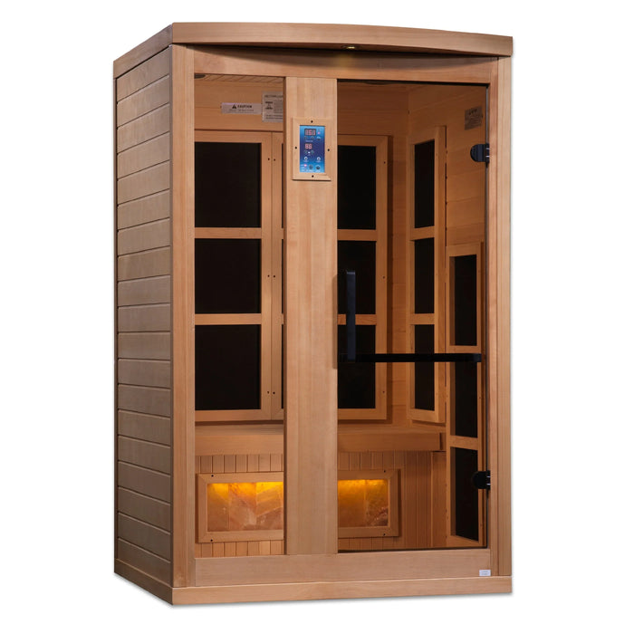 Golden Designs "Hotel Edition" 2-Person Full Spectrum EMF PureTech™ Near Zero EMF FAR Infrared Sauna with Himalayan Salt Bar (GDI-8020-H2)