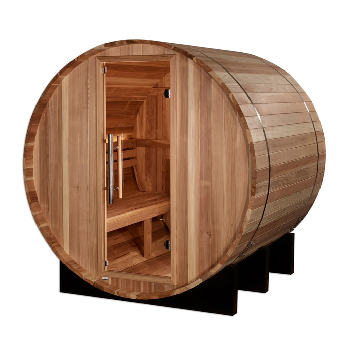 Golden Designs "Arosa" 4-Person Outdoor Barrel Traditional Sauna (GDI-B004-01)