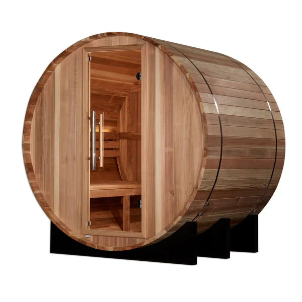 Golden Designs "Arosa" 4-Person Outdoor Barrel Traditional Sauna (GDI-B004-01)