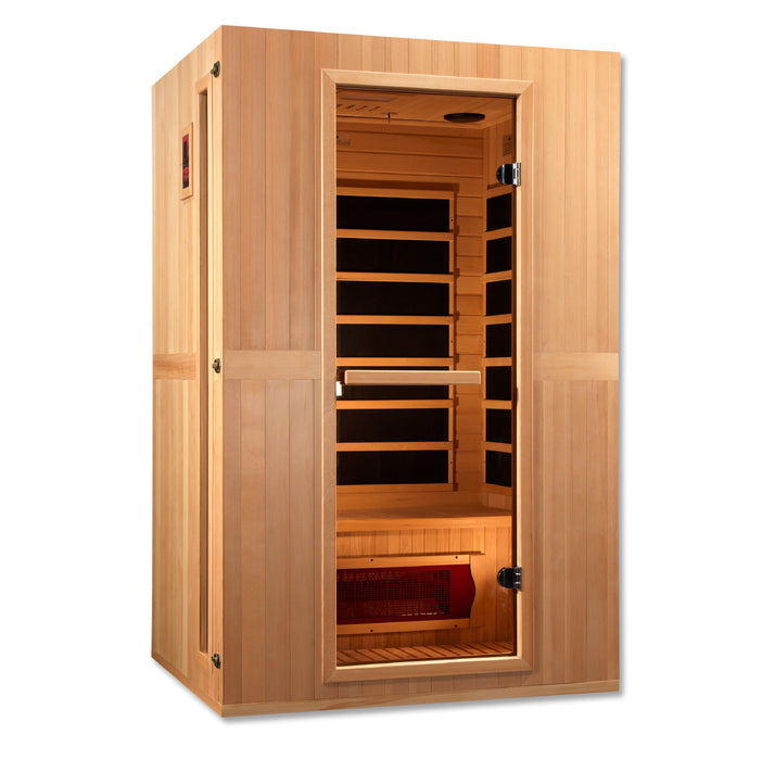 Maxxus Sauna "Serenity" Dual Tech 2-Person Low EMF FAR Infrared Indoor Sauna - Canadian Hemlock (MX-LS2-01)