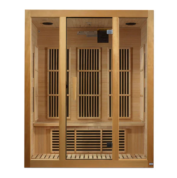 Maxxus Sauna "Bellevue" 3-Person Low EMF FAR Infrared Indoor Sauna - Canadian Hemlock (MX-J306-01)