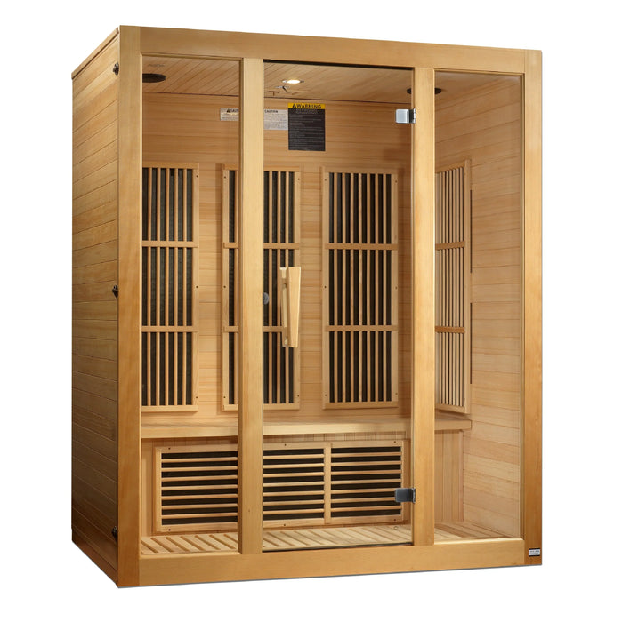 Maxxus Sauna "Bellevue" 3-Person Low EMF FAR Infrared Indoor Sauna - Canadian Hemlock (MX-J306-01)