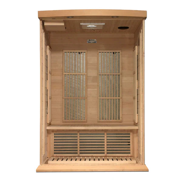 Maxxus Sauna 2-Person Near Zero EMF FAR Infrared Indoor Sauna - Canadian Hemlock (MX-K206-01-ZF)