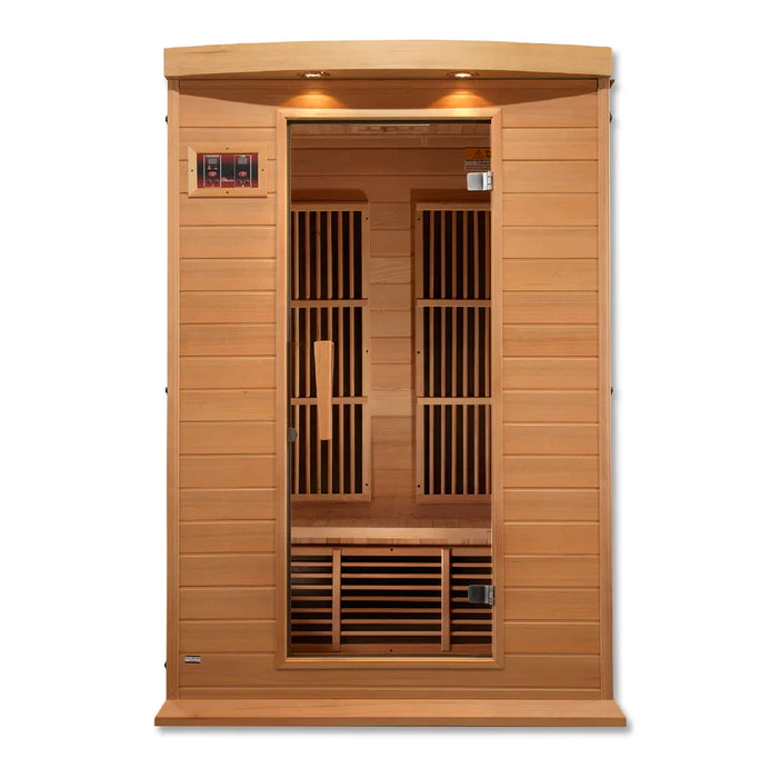 Maxxus Sauna 2-Person Low EMF FAR Infrared Indoor Sauna - Canadian Hemlock (MX-K206-01)