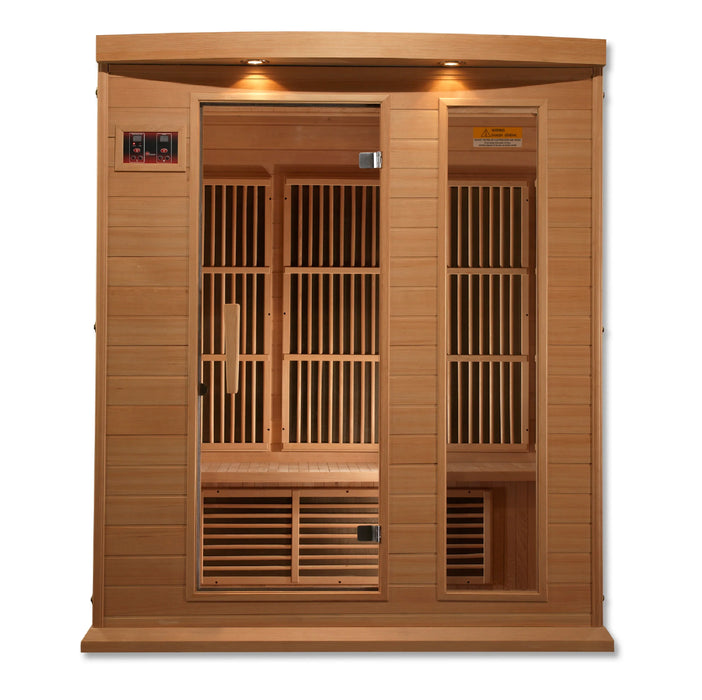 Maxxus Sauna 3-Person Low EMF FAR Infrared Indoor Sauna - Canadian Hemlock (MX-K306-01)