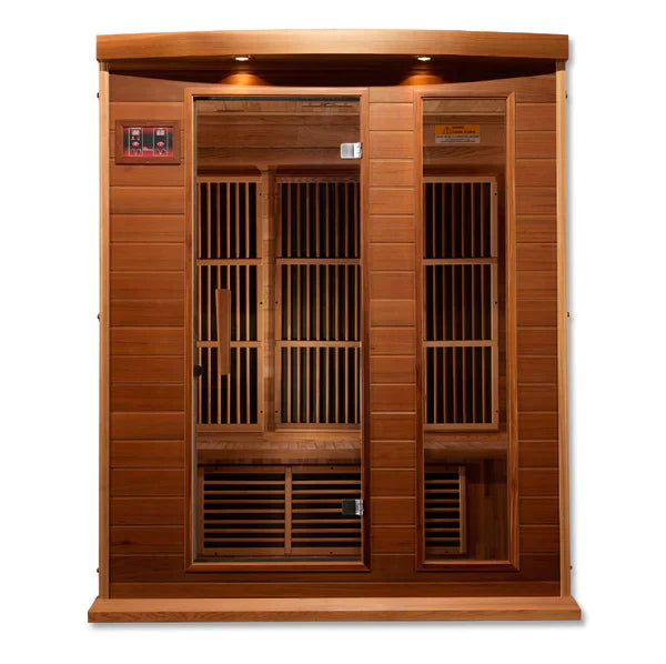 Maxxus Sauna 3-Person Low EMF FAR Infrared Indoor Sauna - Canadian Red Cedar (MX-K306-01 CED)