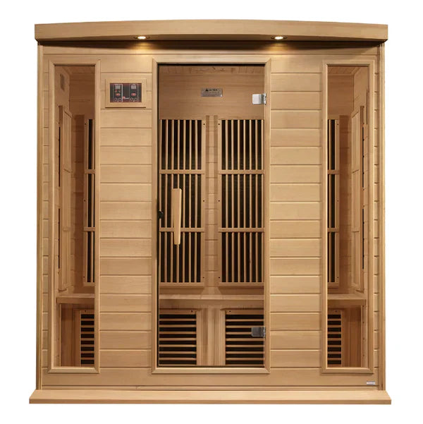 Maxxus Sauna 4-Person Near Zero EMF FAR Infrared Indoor Sauna - Canadian Hemlock (MX-K406-01-ZF)