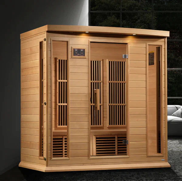 Maxxus Sauna 4-Person Near Zero EMF FAR Infrared Indoor Sauna - Canadian Hemlock (MX-K406-01-ZF)