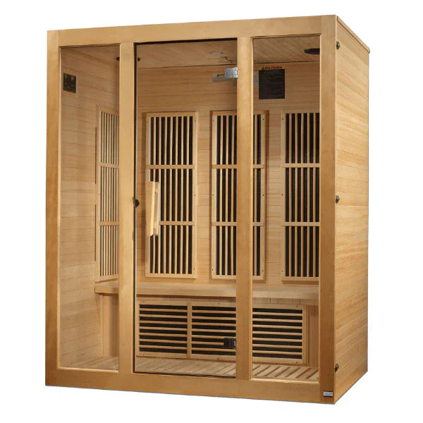 Maxxus Sauna "Bellevue" 3-Person Near Zero EMF FAR Infrared Indoor Sauna - Canadian Hemlock (MX-J306-01-ZF)